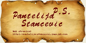 Pantelija Stančević vizit kartica